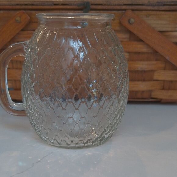 Vintage Clear Embossed Owl Design Glass Mug Decorative Jar - Picture 4 of 8